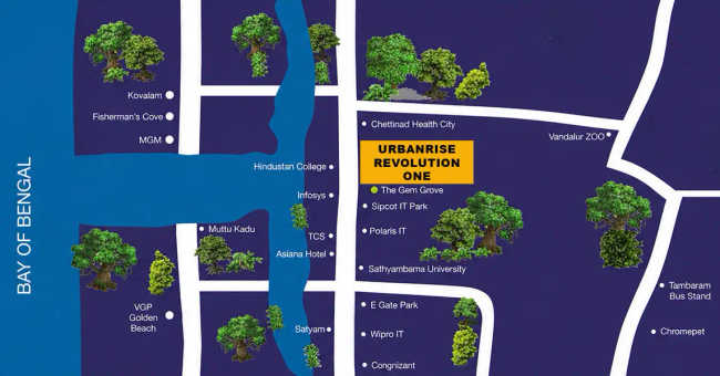 Urbanrise Revolution One Padur - Location Map