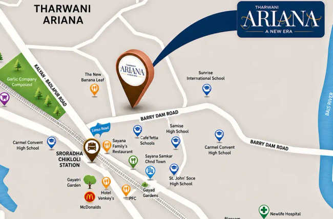 Tharwani Ariana Ambernath - Location Map