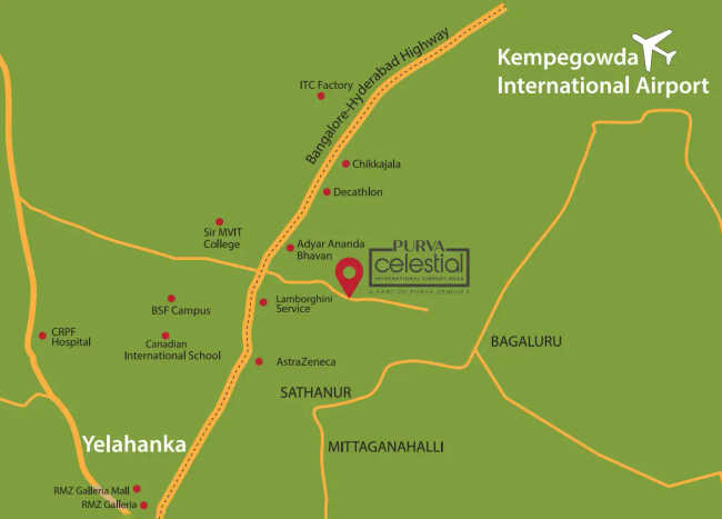 Purva Celestial Hosahalli - Location Map