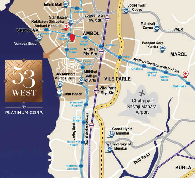 Platinum 53 West Andheri - Location Map
