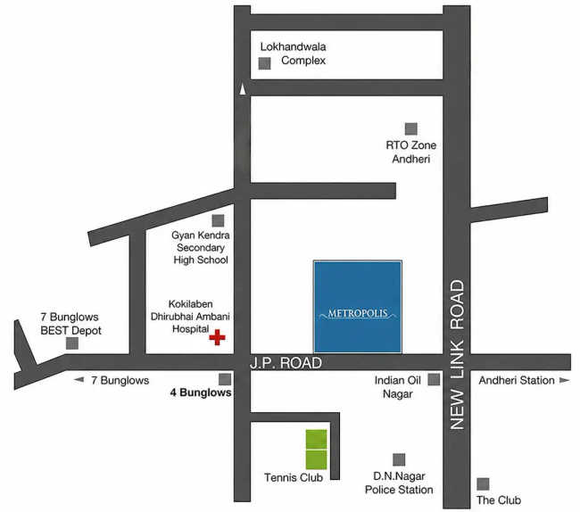 Metropolis Residences Andheri - Location Map