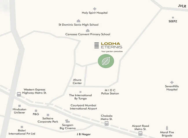 Lodha Eternis Andheri - Location Map
