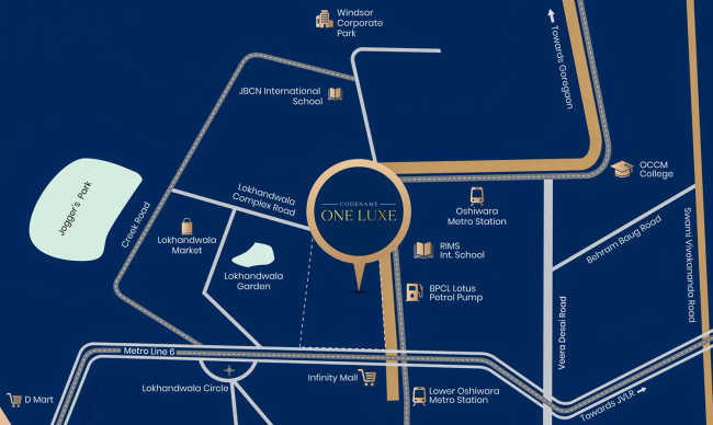 Veena One Luxe Andheri - Location Map
