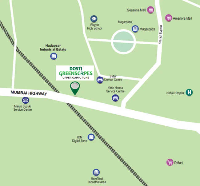 Dosti Greenscape Hadapsar - Location Map