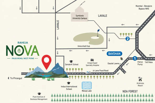 K Raheja Nova Pirangut - Location Map