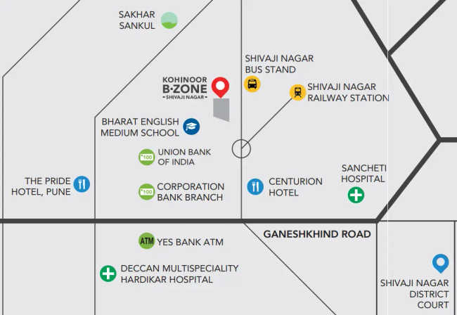 Kohinoor B-Zone Shivaji Nagar Shivajinagar - Location Map