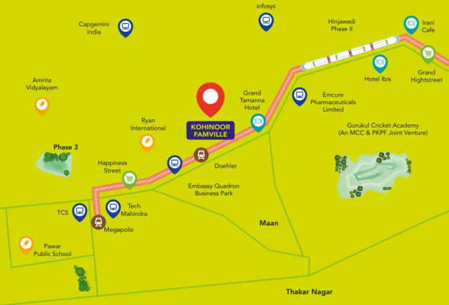 Kohinoor Famville Hinjewadi - Location Map