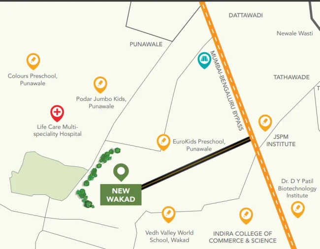 Kohinoor New Wakad Pimpri Chinchwad - Location Map