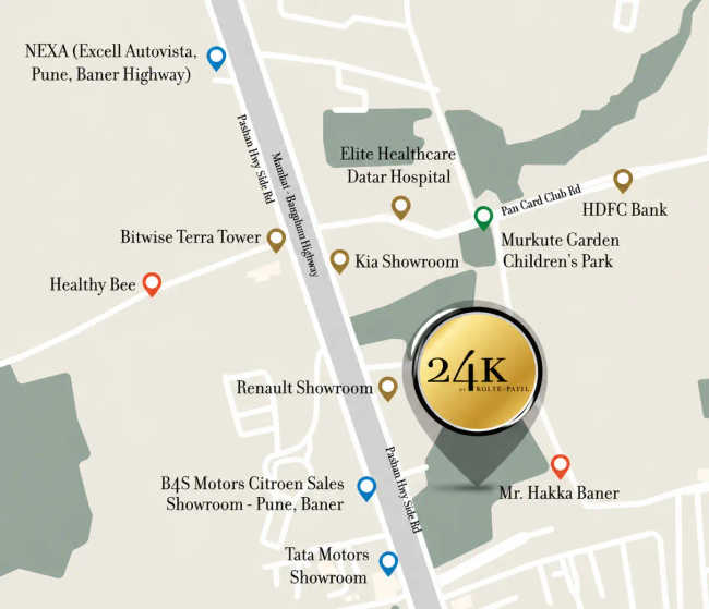Kolte Patil 24K Altura Baner - Location Map