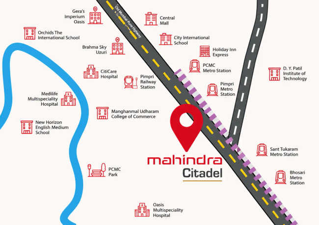 Mahindra Citadel Pimpri Chinchwad - Location Map