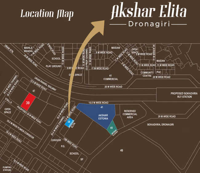 Akshar Elita Dronagiri - Location Map