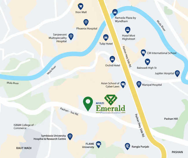 Nyati Emerald Baner - Location Map
