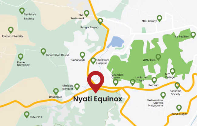 Nyati Equinox Bavdhan - Location Map