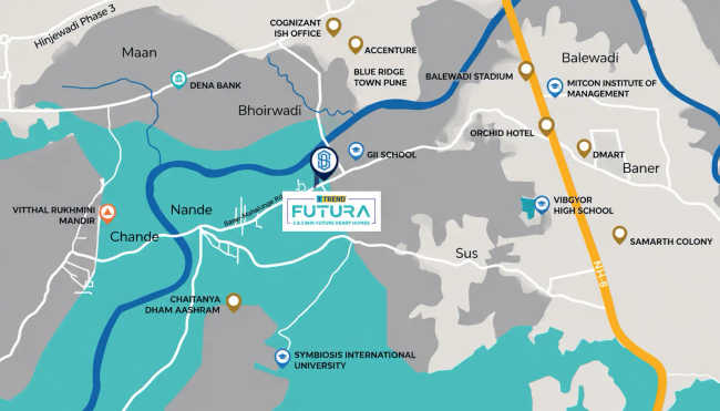 Saheel Itrend Futura Baner - Location Map