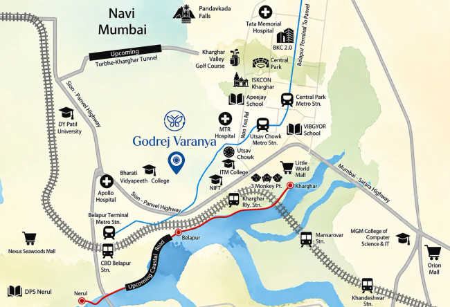 Godrej Varanya Kharghar - Location Map