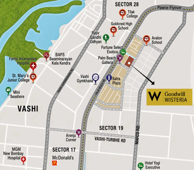 Goodwill Wisteria Vashi - Location Map