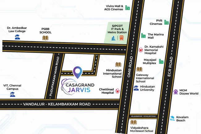 Casagrand Jarvis Siruseri - Location Map