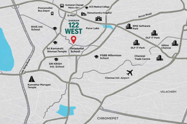 Shriram 122 West Mangadu - Location Map
