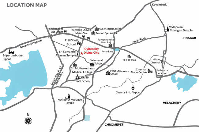 Shriram Divine City Mangadu - Location Map