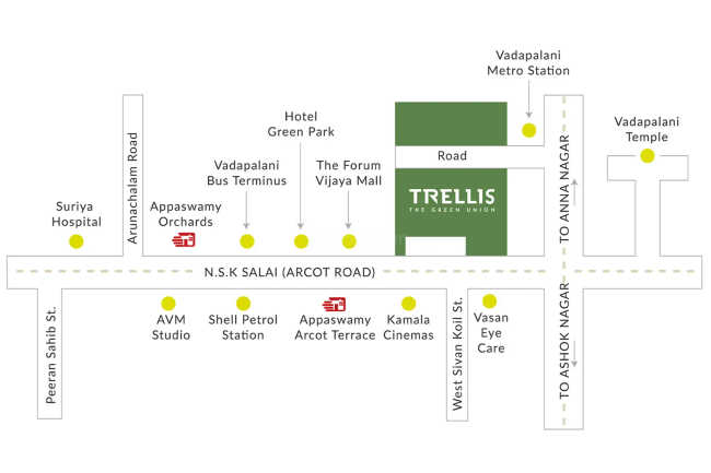 Appaswamy Trellis Vadapalani - Location Map