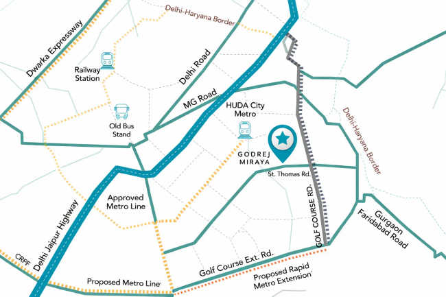 Godrej Miraya Sector 43 - Location Map