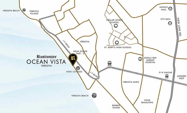 Rustomjee Ocean Vista Andheri - Location Map
