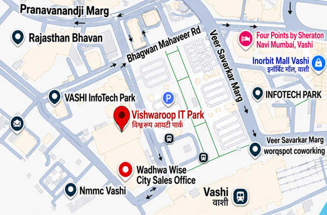 The Wadhwa Vishwaroop IT Park Vashi - Location Map