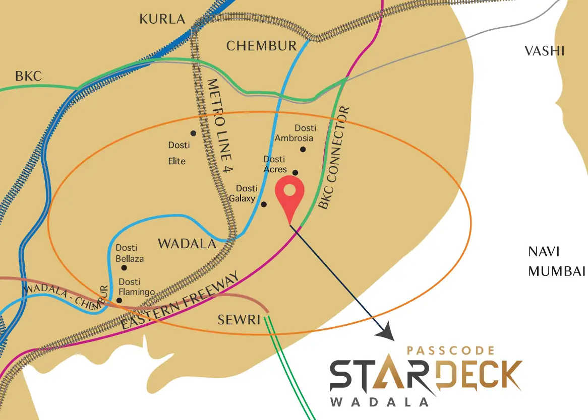 Dosti Passcode Stardeck Wadala - Location Map