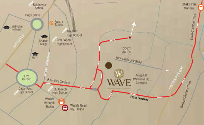 Dosti Wave Wadala - Location Map