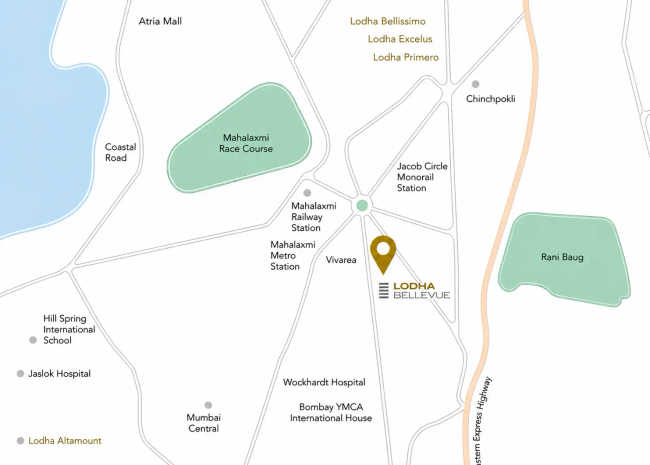 Lodha Bellevue Mahalaxmi - Location Map