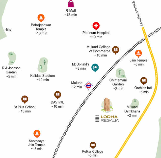 Lodha Regalia Mulund - Location Map
