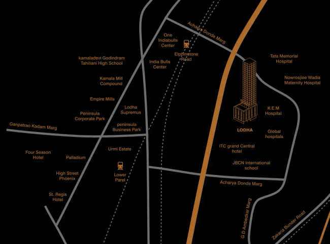 Lodha Xclusive Parel - Location Map