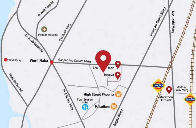 Marathon Nextgen ERA Lower Parel - Location Map