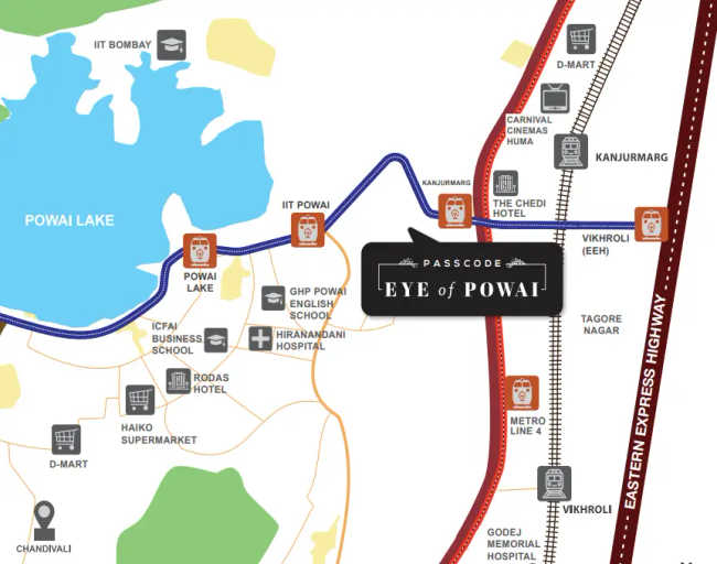 Passcode Eye Of Powai Powai - Location Map
