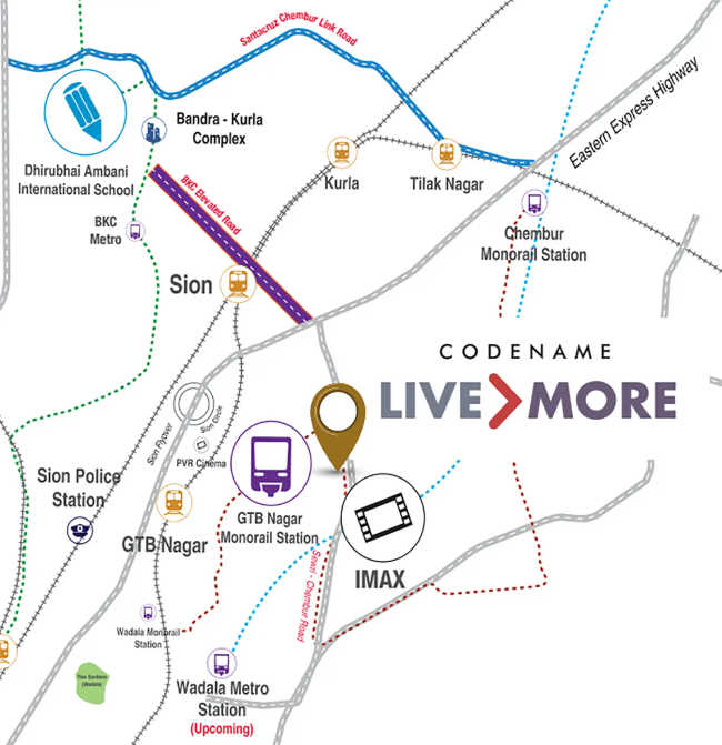 Passcode Live More Wadala - Location Map