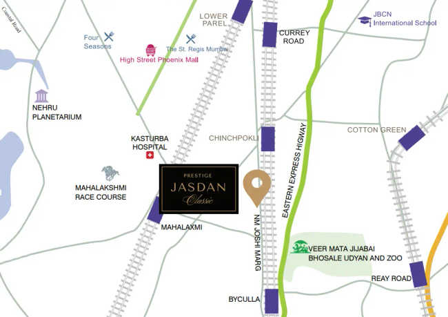 Prestige Jasdan Classic Mahalaxmi - Location Map