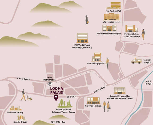 Lodha Palais Kothrud - Location Map