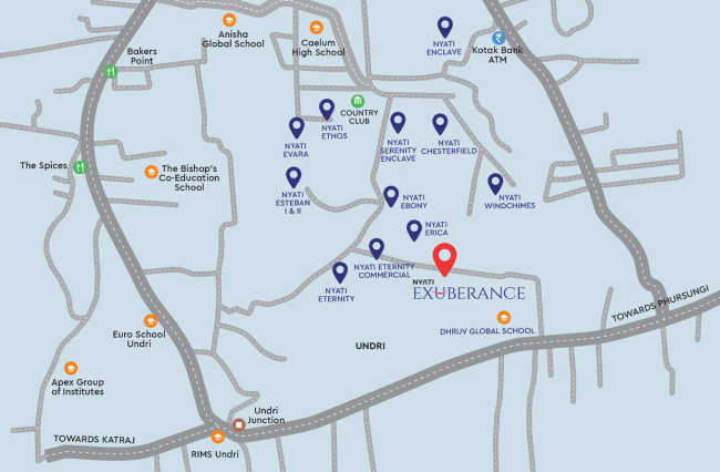 Nyati Exuberance Undri - Location Map