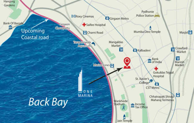 Sheth One Marina Marine Drive - Location Map