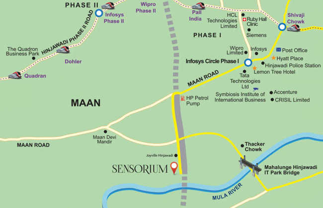 Shapoorji Pallonji Sensorium Hinjewadi - Location Map