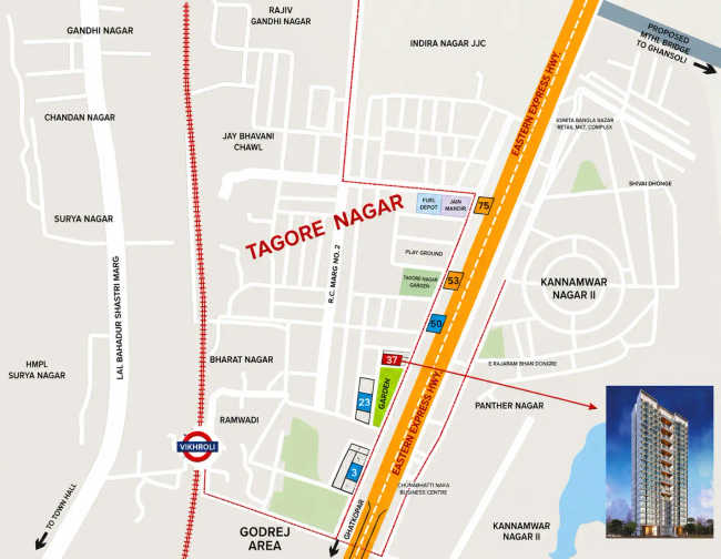 Adityaraj Sai Prasad Vikhroli - Location Map