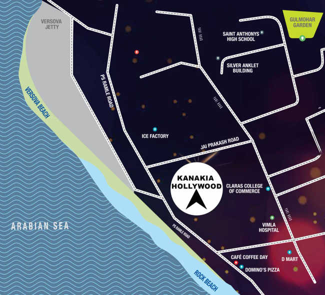 Kanakia Hollywood Andheri - Location Map