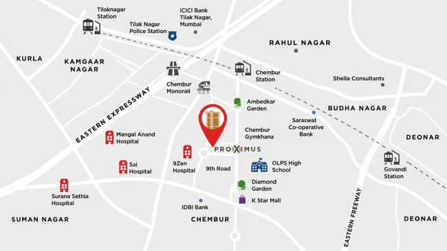 GeeCee Proximus Chembur - Location Map