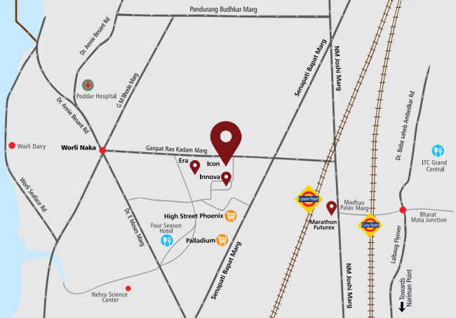 Marathon Icon Lower Parel - Location Map