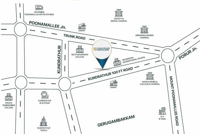 Casagrand Highclere Kovur - Location Map