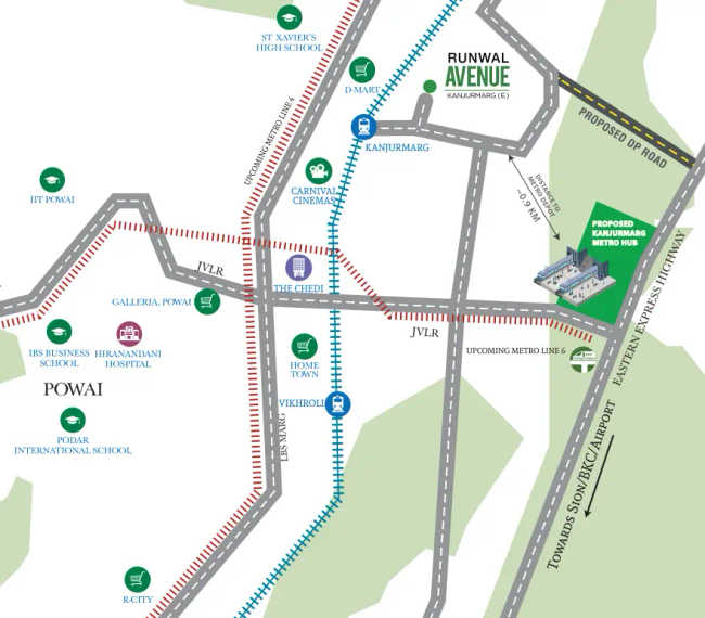 Runwal Broadway Kanjurmarg - Location Map
