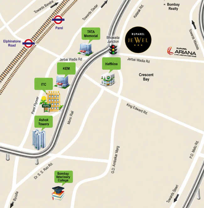 Ruparel Jewel Parel - Location Map