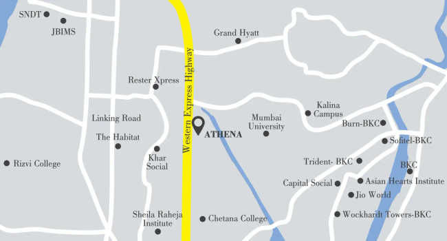 Paranjape Athena Bandra - Location Map