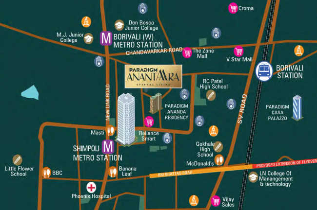 Paradigm Anantaara Borivali - Location Map