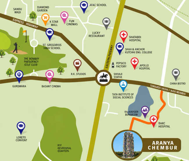 Tridhaatu Aranya Chembur - Location Map